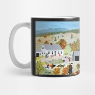 grandma moses - catching the thanksgiving turkey Mug